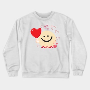 Love from cute smiley face cartoon. Crewneck Sweatshirt